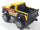 Vintage 1984 Buddy L Pickup Truck with Cap Construction Yellow and Black Pressed Steel and Plastic Toy Car Vehicle