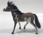 Felt Covered 5" Long Light Brown and White Horse Figure