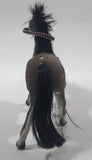 Felt Covered 5" Long Light Brown and White Horse Figure
