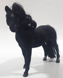 Felt Covered 6 3/4" Long Black Horse Figure