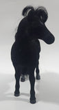 Felt Covered 6 3/4" Long Black Horse Figure