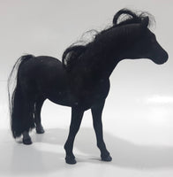 Felt Covered 6 3/4" Long Black Horse Figure