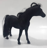 Felt Covered 6 3/4" Long Black Horse Figure