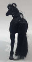 Felt Covered 6 3/4" Long Black Horse Figure