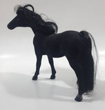 Felt Covered 6 3/4" Long Black Horse Figure