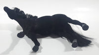 Felt Covered 6 3/4" Long Black Horse Figure