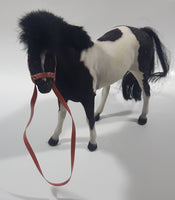 Felt Covered 9" Long Dark Brown and White Horse Figure