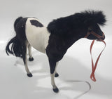 Felt Covered 9" Long Dark Brown and White Horse Figure