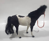 Felt Covered 9" Long Dark Brown and White Horse Figure