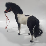 Felt Covered 9" Long Dark Brown and White Horse Figure