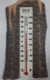 Bios Weather Carved Wood Horse Themed Thermometer Temperature Gauge 9" Tall