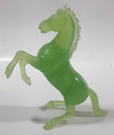 Vintage Green Jade Look Hard Plastic Rearing Horse Figure 5 1/2" Tall