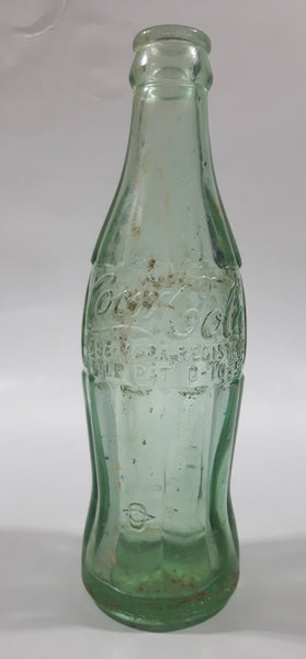 Rare Vintage 1937 to 1952 Coca Cola Sacramento California 7 3/4" Tall 6 Fl Oz. Green Tinted Thick Heavy Embossed Glass Bottle D-105529