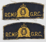 Vintage RCMP GRC Fabric Shoulder Patch Insignia Set of 2