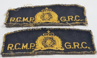 Vintage RCMP GRC Fabric Shoulder Patch Insignia Set of 2