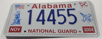 2004 Alabama National Guard Blue Letters White Metal License Plate Tag 14455