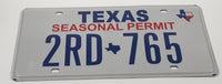 Texas Seasonal Permit Blue Letters White Metal License Plate Tag 2RD 765