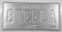 Rare 2016 Panama Black Letters Blue and White Metal License Plate Tag AJ4378