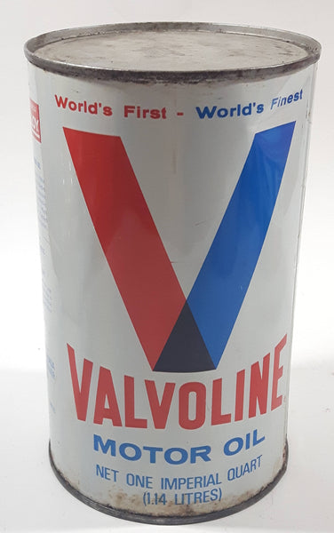 Vintage Valvoline Motor Oil One Imperial Quart 1.14 Litre Metal Can FULL Still Sealed Never Opened