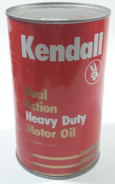 Vintage Kendall Dual Action Heavy Duty S.A.E. 20-20W Motor Oil 1 Quart 1.14 Litre Metal Can