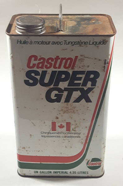 Vintage Castrol Super GTX 20W-50 Motor Oil One Imperial Gallon 4.55 Litres Metal Can