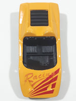 Unknown Brand "Racing" Yellow Die Cast Toy Car Vehicle