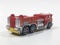 2011 Hot Wheels HW City Works 5 Alarm Fire Engine Ladder Truck Red Die Cast Toy Car Emergency Rescue Vehicle