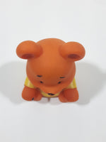 Brown Bear in Yellow Jacket 2 1/2" Tall Toy Figure Made in Hong Kong