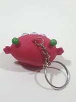 Oriental Trading Nanton 1015 Pink 3 Eyed Monster Character Squishy Rubber 1 3/8" Tall Key Chain