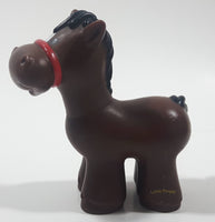 1997 Fisher Price Little People Dark Brown Horse 3 1/4" Tall Toy Figure