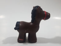 1997 Fisher Price Little People Dark Brown Horse 3 1/4" Tall Toy Figure