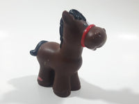 1997 Fisher Price Little People Dark Brown Horse 3 1/4" Tall Toy Figure