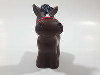 1997 Fisher Price Little People Dark Brown Horse 3 1/4" Tall Toy Figure