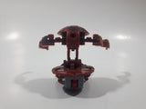 2013 Bakugan Mechtanium Surge Jaakor Aquos Red and Grey Transforming Ball Small 1" Diameter Plastic Toy