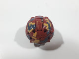 2013 Bakugan Mechtanium Surge Jaakor Aquos Red and Grey Transforming Ball Small 1" Diameter Plastic Toy