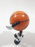 Basketball Head Shaped Plastic and PVC 3 1/4" Tall Plastic Toy Figure