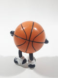 Basketball Head Shaped Plastic and PVC 3 1/4" Tall Plastic Toy Figure