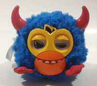 2012 Hasbro Furby Party Rockers Blue Character with Red Horns Animatronic Battery Operated Interactive 3 1/2" Tall Talking Pet Toy