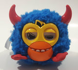 2012 Hasbro Furby Party Rockers Blue Character with Red Horns Animatronic Battery Operated Interactive 3 1/2" Tall Talking Pet Toy