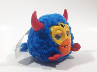 2012 Hasbro Furby Party Rockers Blue Character with Red Horns Animatronic Battery Operated Interactive 3 1/2" Tall Talking Pet Toy