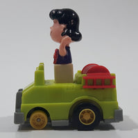 Vintage 1989 Peanuts Gang Pop Mobiles United Features Syndicate Lucy Van Pelt Green Plastic Toy Car Vehicle McDonald's Happy Meals Not Working