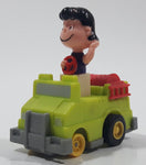 Vintage 1989 Peanuts Gang Pop Mobiles United Features Syndicate Lucy Van Pelt Green Plastic Toy Car Vehicle McDonald's Happy Meals Not Working