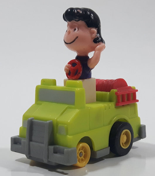 Vintage 1989 Peanuts Gang Pop Mobiles United Features Syndicate Lucy Van Pelt Green Plastic Toy Car Vehicle McDonald's Happy Meals Not Working