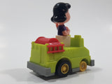 Vintage 1989 Peanuts Gang Pop Mobiles United Features Syndicate Lucy Van Pelt Green Plastic Toy Car Vehicle McDonald's Happy Meals Not Working