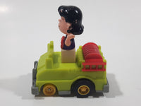 Vintage 1989 Peanuts Gang Pop Mobiles United Features Syndicate Lucy Van Pelt Green Plastic Toy Car Vehicle McDonald's Happy Meals Not Working