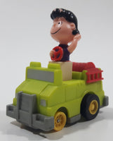 Vintage 1989 Peanuts Gang Pop Mobiles United Features Syndicate Lucy Van Pelt Green Plastic Toy Car Vehicle McDonald's Happy Meals Not Working