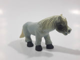 Jasman Grey and White 2 7/8" Long PVC Toy Horse Figure