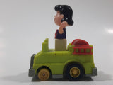 Vintage 1989 Peanuts Gang Pop Mobiles United Features Syndicate Lucy Van Pelt Green Plastic Toy Car Vehicle McDonald's Happy Meals Not Working