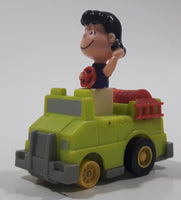 Vintage 1989 Peanuts Gang Pop Mobiles United Features Syndicate Lucy Van Pelt Green Plastic Toy Car Vehicle McDonald's Happy Meals Not Working