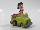 Vintage 1989 Peanuts Gang Pop Mobiles United Features Syndicate Lucy Van Pelt Green Plastic Toy Car Vehicle McDonald's Happy Meals Not Working